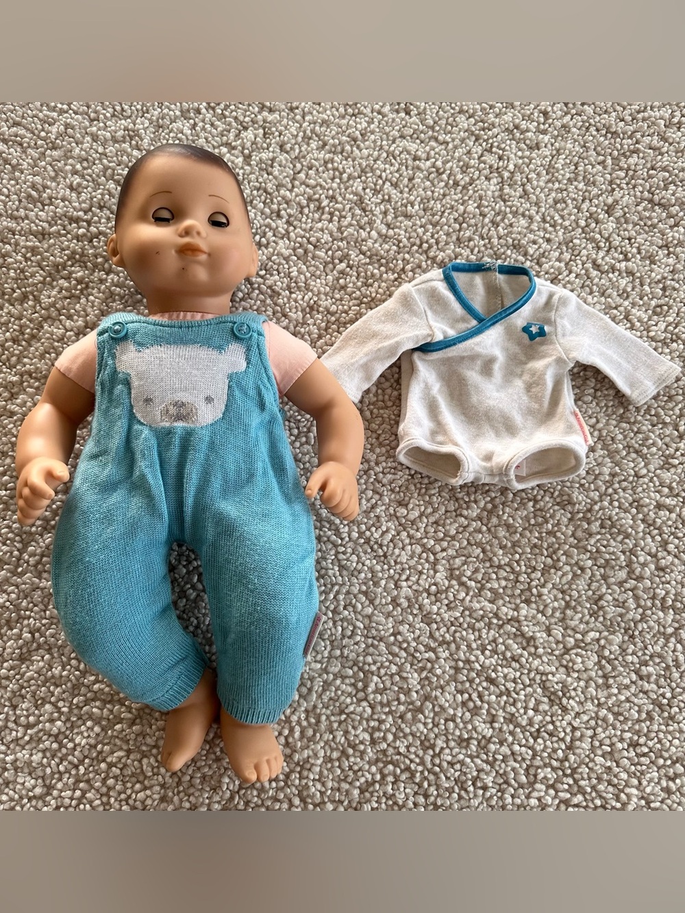 American Girl Bitty Baby doll and 2 outfits